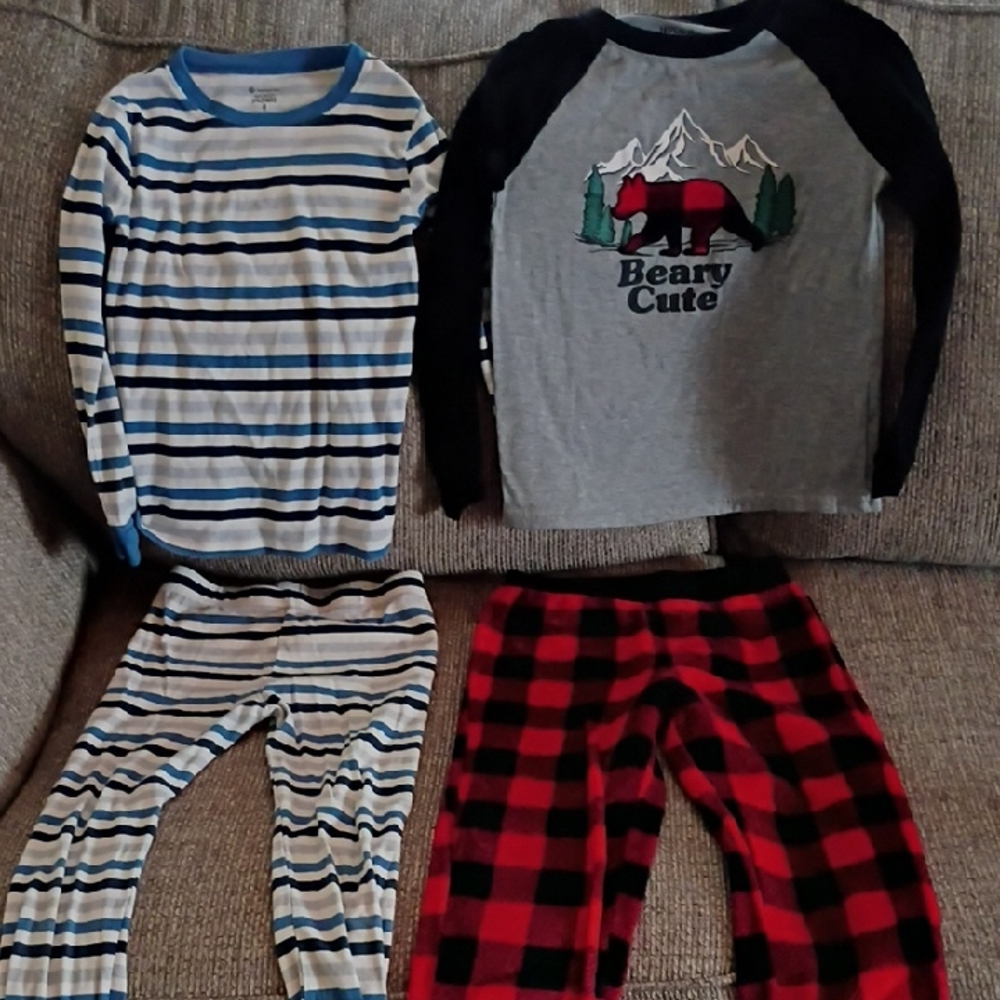 Beary Cute Kids Pajama Set - Blue, Black, and Red